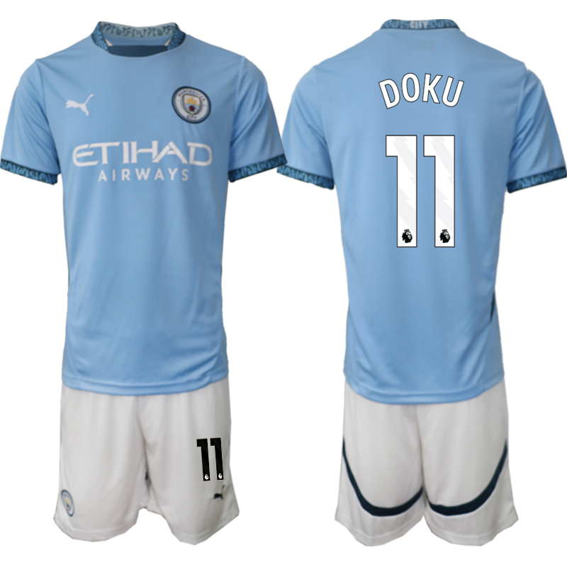 Men 2024-2025 Club Manchester City home blue #11 Soccer Jersey->manchester city jersey->Soccer Club Jersey